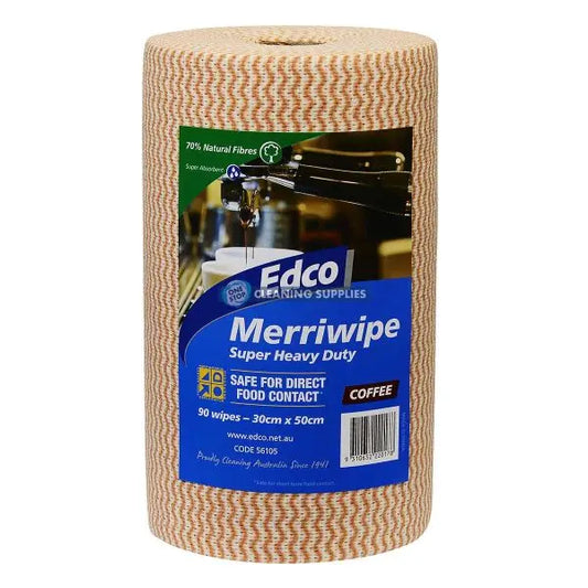 Edco Merriwipe Super Heavy Duty - 90 wipes - 30 x 50cm in Coffee - 56105