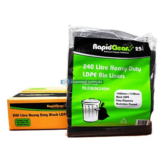 Garbage Bags 240 Litre rolls (100 pack)