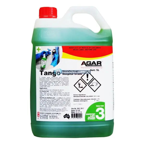 Agar Tango Hospital Grade Disinfectant 5 Litre - TANG5